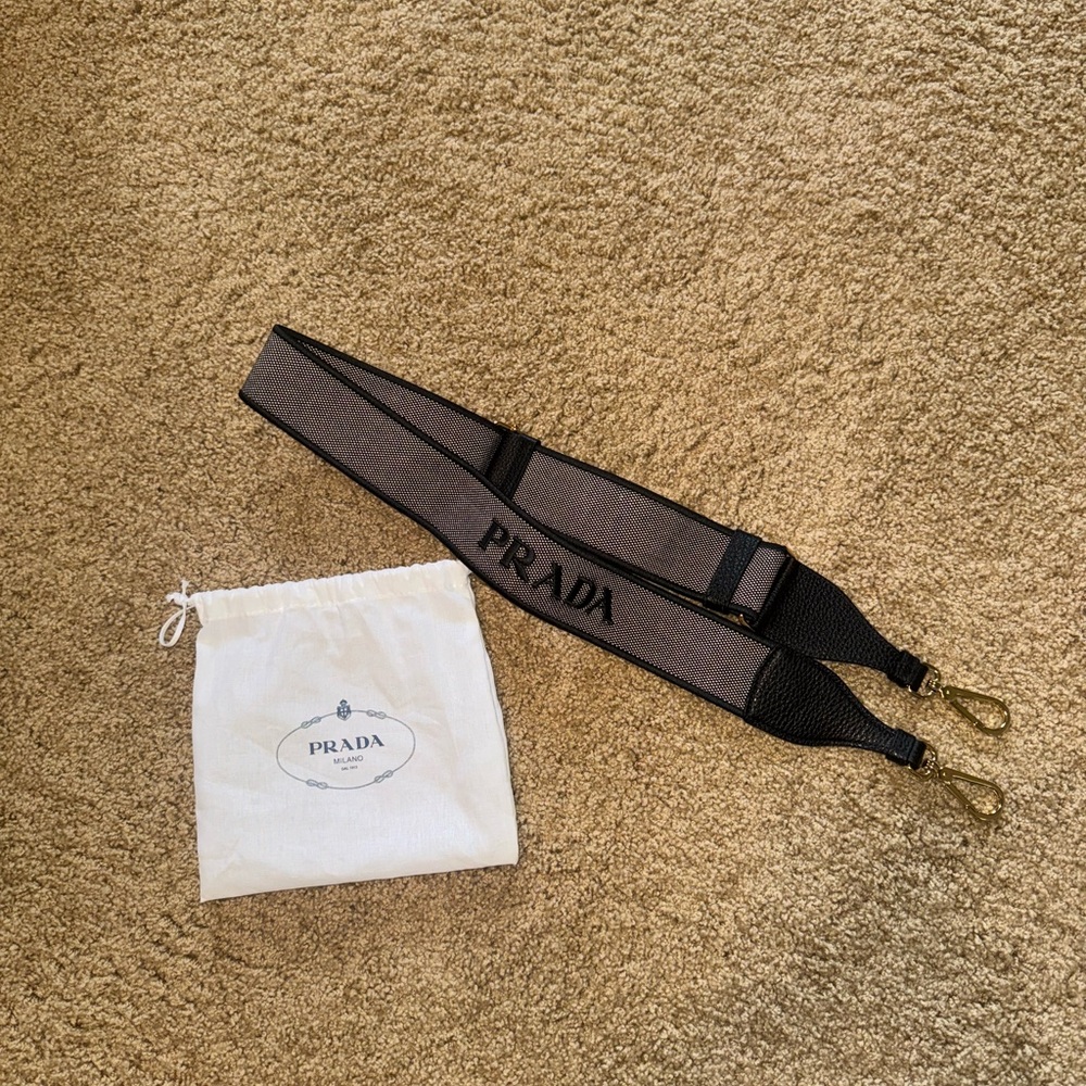 Prada Black and Gray Crossbody Purse Strap